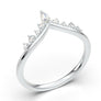 White Gold V-Band Curved Crown Marquise Band Chevron Stacking Vintage Art Deco Band Curved Contour Band Moissanite Ring Diamond Wedding Band