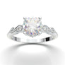 14K Solid White Gold Diamond Ring- 1 Carat Moissanite Engagement Ring- Vintage Diamond Ring- Art Deco Promise Ring- Anniversary Gift For Her