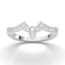 White Gold Vintage Band Curved Crown Art Deco Filigree Band Curved Contour Band Filigree Scroll Milgrain Band Diamond Wedding Band