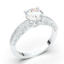 Vintage Milgrain Engagement Ring, 1 Carat Moissanite Ring, Natural Diamond Ring, 14K Solid White Gold Ring, Promise Ring, Wedding Ring Her