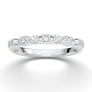 14K White Gold Wedding Band/ Vintage Filigree Band/ Art Deco Stacking Ring/ Diamond Milgrain Band/ Half Eternity Band/ Anniversary Gift Her
