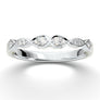 White Gold Wedding Band, Vintage Stacking Band, Moissanite Stackable Band, Half Eternity Band, Art Deco Floral Ring, Matching Promise Ring