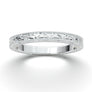Engraved Wedding Band, Vintage Art Deco Ring, 14K White Gold Ring, Flat Straight Wedding Ring, Antique Style Women's Wedding Band, Gift