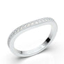 14K Solid White Gold Milgrain Wedding Band, Custom Curved Wedding Band, Art Deco Diamond Wedding Band, Matching Wedding Ring, Stacking Ring