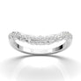 Vintage Diamond Wedding Band Women, White Gold Diamond Band, Bridal Ring, Unique Curved Wedding Ring, Promise Ring, Anniversary Band For Her