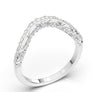 Vintage Diamond Wedding Band Women, White Gold Diamond Band, Bridal Ring, Unique Curved Wedding Ring, Promise Ring, Anniversary Band For Her