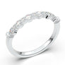 Art Deco Wedding Band, 14K White Gold Diamond Ring, Half Eternity Ring, Stacking Ring, Milgrain Wedding Band, Vintage Band, Matching Band