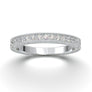 14K Engraved Band, White Gold Vintage Band, Diamond Milgrain Band, Art Deco Band, Stacking Wedding Band, Layering Band, Anniversary Band