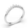 14K White Gold Wedding Band/ Curved Contour Band/ Vintage Filigree Band/ Stackable Ring/ Milgrain Band/ Half Eternity Band/ Anniversary Gift