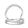 14K White Gold Wedding Band/ Curved Contour Band/ Vintage Filigree Band/ Stackable Ring/ Milgrain Band/ Half Eternity Band/ Anniversary Gift