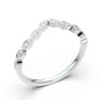 White Gold Ring/Diamond Wedding Band/Stackable Ring/Matching Band/Marquise Band/Curved Sharp V Shape Gap Ring/Curved Contour Women's Band
