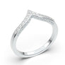 Half Eternity Chevron White Gold Ring, V Shape Ring, Diamond Wedding Band, Engagement Anniversary Ring, Stackable Band Vintage Art Deco Ring