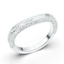 Thin Wedding Ring, Engraved Wedding Band, Curved Delicate Band, Contour Wedding Ring, Scroll Carved Band 14K White Gold Nickel Free Platinum