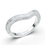 V Shape Wedding Ring, Engraved Wedding Band, 14K White Gold Ring, Vintage Style Wedding Ring, Curved Milgrain Wedding Ring, Anniversary Band