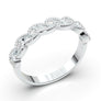 Petite Twist Half Eternity Ring, Infinity Diamond Wedding Band, Vintage Milgrain Ring, Stackable Ring, Promise Band, Anniversary Gift Ring