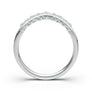 14K White Gold Wedding Band/ Curved Contour Band/ Vintage Filigree Band/ Stackable Ring/ Milgrain Band/ Half Eternity Band/ Anniversary Gift