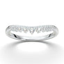14K White Gold Wedding Band/ Curved Contour Band/ Vintage Filigree Band/ Stackable Ring/ Milgrain Band/ Half Eternity Band/ Anniversary Gift