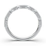 14K White Gold Engraved Band, Vintage Ring, Diamond Milgrain Band, Art Deco Band, Stacking Wedding Band, Layering Band, Anniversary Band