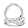 V Pointed Wedding Ring, Vintage Style Engraved Wedding Band, 14K White Gold Ring, Curved Milgrain Band, Contour Wedding Ring, Scroll Carved