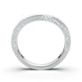 Thin Wedding Ring, Engraved Wedding Band, Curved Delicate Band, Contour Wedding Ring, Scroll Carved Band 14K White Gold Nickel Free Platinum