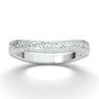 Thin Wedding Ring, Engraved Wedding Band, Curved Delicate Band, Contour Wedding Ring, Scroll Carved Band 14K White Gold Nickel Free Platinum