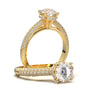 1CT Round Cut Moissanite Ring/ 14K Solid Gold Halo Ring/ Hidden Halo Engagement Ring/ Wedding Ring/ Real Pave Diamond Band/14K White Gold