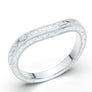 Contour Wedding Ring, Thin Wedding Band, Engraved Wedding Ring, Curved Wedding Band, Delicate Ring, 14K White Gold Nickel Free Gold Platinum