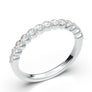 Moissanite Wedding Band, Single Prong Wedding Ring, White Gold Band, Floating Bubble Prong Stackable Ring, Half Eternity Ring, Promise Band