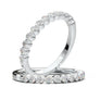 Moissanite Wedding Band, Single Prong Wedding Ring, White Gold Band, Floating Bubble Prong Stackable Ring, Half Eternity Ring, Promise Band