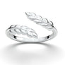 14k Solid Gold Leaf Ring, Minimalist Vine Band, Dainty Gold Ring, 14K Solid White Gold Vine Band, Leaf Design Gold Ring Curved Art Deco Band