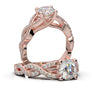 Classic Round Cut Moissanite Engagement Ring in White Gold, Twisted Band Wedding Ring, Diamond Pave Ring, Infinity Promise Ring, Her Gift