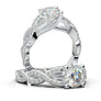 Classic Round Cut Moissanite Engagement Ring in White Gold, Twisted Band Wedding Ring, Diamond Pave Ring, Infinity Promise Ring, Her Gift