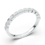 White Gold Wedding Band - 14K Solid White Gold Stackable Ring- Matching Ring- Milgrain Band- Half Eternity Band- Anniversary Gift For Her