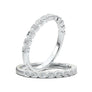 White Gold Wedding Band - 14K Solid White Gold Stackable Ring- Matching Ring- Milgrain Band- Half Eternity Band- Anniversary Gift For Her