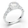 14K White Gold Ring- Round Halo Engagement Ring - Art Deco Wedding Ring - Halo Ring - Vintage Style Ring - Promise Ring - 1 Carat