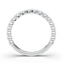 Art Deco Wedding Ring, Milgrain Bezel Half Eternity Band, Vintage Inspired Ring, 14K White Gold Diamond Band, Promise Ring, Anniversary Ring