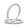 Art Deco Wedding Ring, Milgrain Bezel Half Eternity Band, Vintage Inspired Ring, 14K White Gold Diamond Band, Promise Ring, Anniversary Ring
