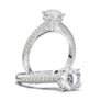 1CT Round Cut Moissanite Ring/ 14K Solid Gold Halo Ring/ Hidden Halo Engagement Ring/ Wedding Ring/ Real Pave Diamond Band/14K White Gold