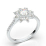 Vintage Moissanite Engagement Ring, White Gold Ring, Halo Engagement Ring, Unique Moissanite Wedding Ring, Bridal Ring, Anniversary Ring
