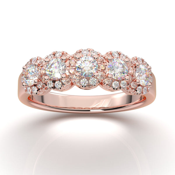 Rose gold clearance cadenza halo ring