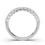 Moissanite Wedding Band, Single Prong Wedding Ring, White Gold Band, Floating Bubble Prong Stackable Ring, Half Eternity Ring, Promise Band