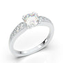 White Gold Engagement Ring, 1CT Round Diamond Promise Ring, Anniversary Ring, Vintage Moissanite Ring, Cluster Ring Low-Profile Wedding Ring