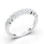 Art Deco Wedding Band, White Gold Vintage Ring, Half Eternity Diamond Band, Floral Milgrain Ring, Bridal Band, Matching Anniversary Ring