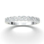 Art Deco Wedding Band, White Gold Vintage Ring, Half Eternity Diamond Band, Floral Milgrain Ring, Bridal Band, Matching Anniversary Ring