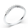 Curved Diamond Band, Matching Stackable Band, 14k Solid White Gold Curved Ring Enhancer, Simple Dainty Band, Contour Wedding Ring, Gift Her