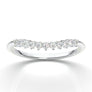 Curved Diamond Band, Matching Stackable Band, 14k Solid White Gold Curved Ring Enhancer, Simple Dainty Band, Contour Wedding Ring, Gift Her