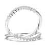 Curved Diamond Band, Matching Stackable Band, 14k Solid White Gold Curved Ring Enhancer, Simple Dainty Band, Contour Wedding Ring, Gift Her