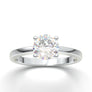 White Gold Engagement Ring, 1CT Round Promise Ring, Moissanite Solitaire Ring, Anniversary Ring, Vintage Ring, Low-Profile Wedding Ring Gift