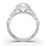 14K White Gold Ring- Round Halo Engagement Ring - Art Deco Wedding Ring - Halo Ring - Vintage Style Ring - Promise Ring - 1 Carat