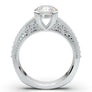 Art Deco Engagement Ring - Vintage Inspire Ring - Antique Style - Round Cut Diamond Ring - 1 Carat - 14K White Gold Ring - Milgrain Filigree